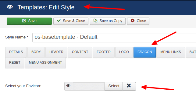 how upload favicon in ordasoft joomla templates