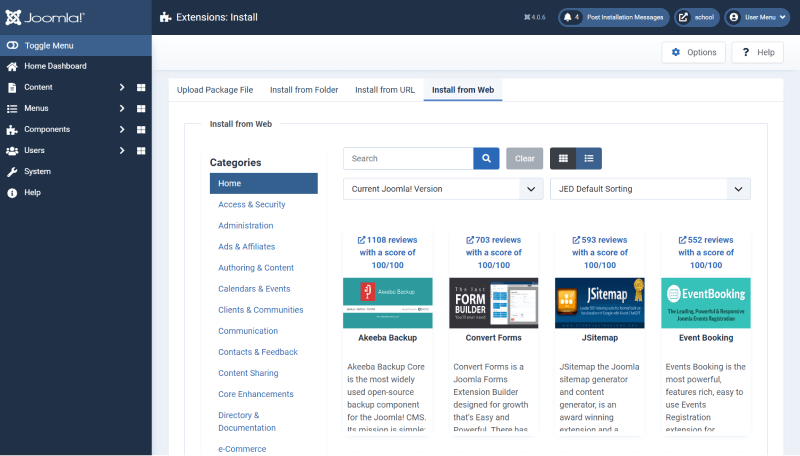 install joomla module joomla 4 web