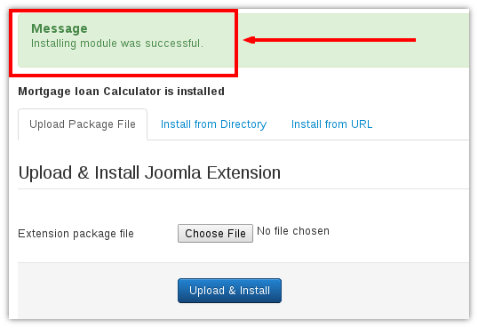 install joomla module joomla 3 successful installation